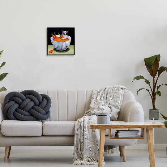 Stupell Industries Bunny Rabbit Carrot Vegetable Soup Bath Framed Giclee Art